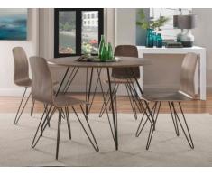Set tavolo + 4 sedie ELANNA - Color noce