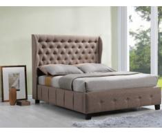 Letto TOLNA - 160 x 200 cm - Tessuto beige