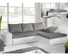 Divano letto reversibile e bimateriale MISSISSIPPI - Grigio e bianco