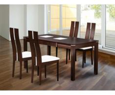 Set modulare tavolo + 4 sedie SALENA - Faggio massello - Colore wengé