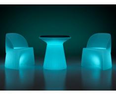 Salotto da giardino luminoso KIRUNA LED tavolo + 2 poltrone