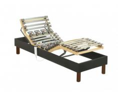 Rete relax con doghe e sospensioni in tessuto grigio antracite di DREAMEA - 70 x 190 cm