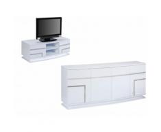 Collezione mobili con LED LUMINESCENCE - Credenza e Mobile TV - Bianco