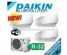 Daikin Condizionatore 2 x FTXJ20MW FTXJ50MW 3MXM52M Trial Split Emura Bianco Gas R-32 Bluevolution 7+7+18 WiFi Integrato