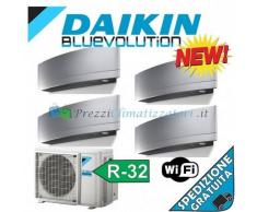 Daikin Condizionatore FTXJ20MS FTXJ25MS 2 x FTXJ50MS 4MXM80M Quadri Split Emura Argento Bluevolution 7+9+18+18 WiFi Integrato