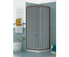 Box Doccia Angolare Porta Scorrevole 80x120 Cm 2 Lati Con Anta Unica Apertura Laterale Colore Noce/walnut Mod. B1l Linea Lux Serie Pvc