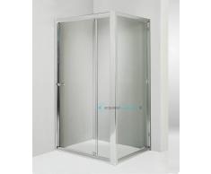 Box Doccia Angolare Anta Fissa Porta Battente 95x60 Cm Trasparente
