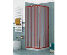 Box Doccia Angolare Porta Scorrevole 75x75 Cm 2 Lati Con Anta Unica Apertura Laterale Colore Rosso/red Mod. B1l Linea Lux Serie Pvc