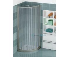 Box Doccia Semicircolare Porta Scorrevole Misura 80x80 Cm Con Anta Unica Apertura Laterale Colore Grigio/grey Modello D1l Linea Lux Serie Pvc