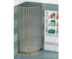 Box Doccia Semicircolare Porta Scorrevole Misura 90x90 Cm Con Anta Unica Apertura Laterale Colore Rovere/oak Modello D1l Linea Lux Serie Pvc