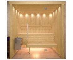 Sauna finlandese in hemlock canadese o betulla con parete in vetro
