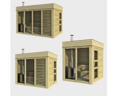Sauna finlandese da esterno SAUNACUBE in abete fino a 10 persone