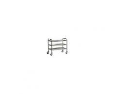 CHEFLINE Carrello Di Servizio In Inox 3 Piani Con Ruote