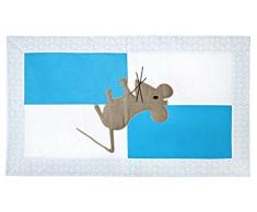 Igolo artigianale Tappeto per mouse, per camera da letto, in cotone, colore: turchese