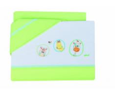 Picci I62C35 Lenzuolino Tre Pezzi Letto Ricamato, Verde