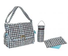 Kalencom Fashion - Borsa fasciatoio Heavenly Dots, colore: Cioccolato/Blu