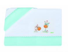 Picci I6235 Lenzuolino Tre Pezzi Letto Ricamato, Verde