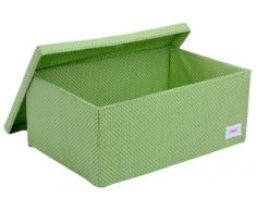 Mimene - Scatola portaoggetti a pois per sotto il letto, colore: Verde
