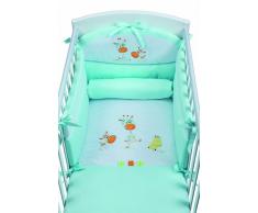 Picci I1235 Piumetto Letto Tre Pezzi Ricamato Sfilabile, Verde