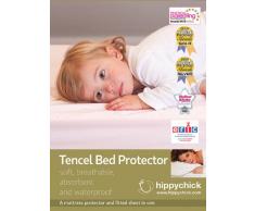 Hippychick HCTBP2SPK Proteggimaterasso in Tencel con Angoli per Letto Singolo, Rosa, 90 x 200 cm