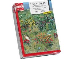 Busch 1258 - Natur Pur, set di fiori e piante da giardino