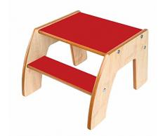 Little Helper - FunStep Sedia con Scalino Antiscivolo, per Bambini ai Primi Passi, in Legno, Rosso