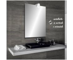 Bathman Srl Selina - specchio reversibile da bagno filo lucido 50x70 cm con lampada alogena