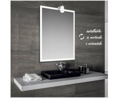 Bathman Srl Iced - specchio reversibile da bagno con cornice sabbiata 60x80 cm con lampada