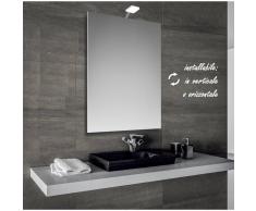 Bathman Srl Ecoled - specchio reversibile da bagno filo lucido 50x70 cm con lampada led 4w