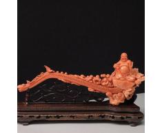 Scultura di paesaggio Buddista in Corallo Rosso