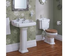 Sanitario Bagno Completo con Lavabo a Colonna Tradizionale in Stile Retrò