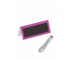 Segnaposto glitterati fucsia e penna