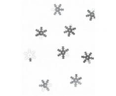 10 grammi di coriandoli da tavola a forma di fiocco di neve color argento