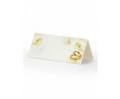 25 Segnaposto avorio con rose