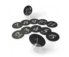 12 segnaposto rotondi neri 12,7 cm