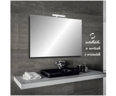Irina - specchio reversibile da bagno filo lucido 90x60 cm con lampada led 5w - Bathman Srl