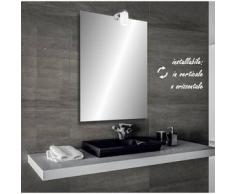 Zara - specchio reversibile da bagno filo lucido 60x80 cm con lampada alogena 25w - Bathman Srl