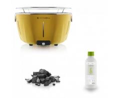 Classe INSTAGRILL Barbecue Giallo da tavolo senza fumo PACK c/carbone e BioEtanolo inclusi