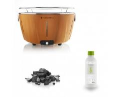 Classe INSTAGRILL Barbecue Arancione da tavolo senza fumo PACK c/carbone e BioEtanolo inclusi