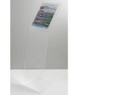 Leggio da pavimento ad una tasca formato A4 (21 x 29.7 cm.) con base a L