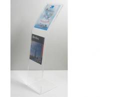 Leggio da pavimento a due tasche formato A4 (21 x 29.7 cm.) con base a L