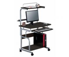 Scrivania per Computer Compatta Multifunzione, Nero Lucido Techly ICA-TB 7800BK