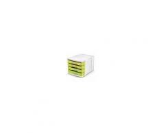 CEP Cassettiera da scrivania 4 casseti bianco e verde