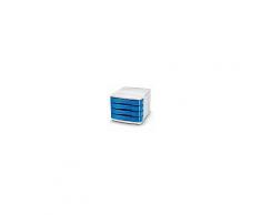 CEP Cassettiera da scrivania 4 cassetti bianco e blu