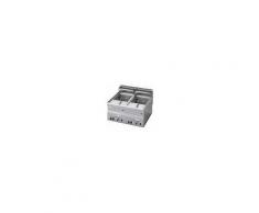 Friggitrice a Gas da banco MDLR Capacità vasca 8+8 Lt Potenza kW 13,6 Dimensioni cm L 60 x P 60 x H 28 Modello 6060FRG
