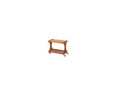 Carrello di servizio in legno noce Forcar due piani Dim. 86X55X85H Modello CL2000