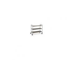 Carrello di servizio inox AMK tre ripiani dim. mm L885xP590xH935 Modello CR385