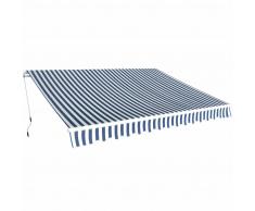 vidaXL Tenda da Sole Pieghevole Manualmente 3,5x2,5 m Blu e Bianca