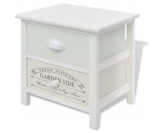 vidaXL Comodino Francese Shabby Chic in Legno
