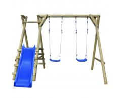vidaXL Set Altalena con Scalette e Scivolo 270x255x210 cm in Legno di Pino
